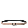 Dolce & Gabbana Beige Suede Leather Silver Buckle Belt Men