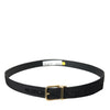 Dolce & Gabbana Black Gros Grain Gold Metal Buckle Belt Men