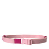 Dolce & Gabbana Pink Canvas Stretch Plastic Buckle Women Belt