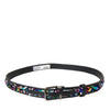 Dolce & Gabbana Black Sequined Silver Metal Buckle Women Belt