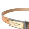 Dolce & Gabbana Beige Leather Gold Logo Engraved Buckle Belt