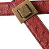 Dolce & Gabbana Brown Leather Square Metal Buckle Belt