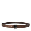 Dolce & Gabbana Bronze Leather Square Metal Buckle Belt