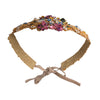 Dolce & Gabbana Multicolor Embellished Floral Crystal Wide Waist Belt