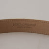 Dolce & Gabbana Pink Jaquard DG Logo Gold Metal Buckle Belt