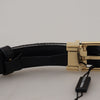 Dolce & Gabbana White Black Patchwork Gold Metal Buckle Belt