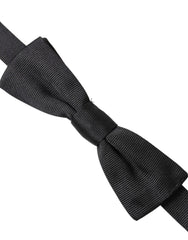 Black Silk Adjustable Neck Men Bow Tie