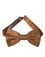 Brown Silk Adjustable Neck Men Bow Tie