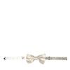 Dolce & Gabbana Off White Silk Adjustable Neck Men Bow Tie