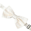 Dolce & Gabbana Off White Silk Adjustable Neck Men Bow Tie