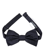 Dark Blue Silk Adjustable Neck Men Bow Tie