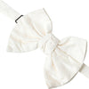 Dolce & Gabbana White Textured Cotton Adjustable Neck Bow Tie