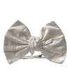 Dolce & Gabbana White Textured Cotton Adjustable Neck Bow Tie