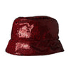 Dolce & Gabbana Red Sequined Nylon Bucket Hat Men