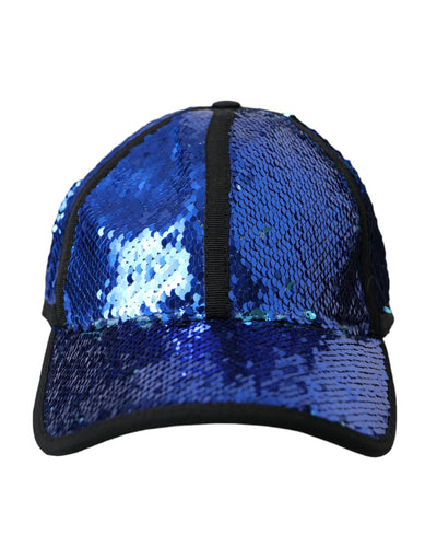 Dolce & Gabbana Royal Blue Sequin Baseball Hat Men