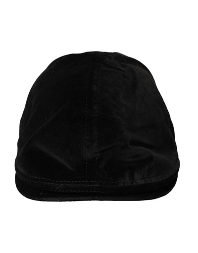 Dolce & Gabbana Black Crown Cotton Newsboy Hat Men