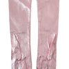 Dolce & Gabbana Pink Laminated Logo Mid Arm Length Gloves