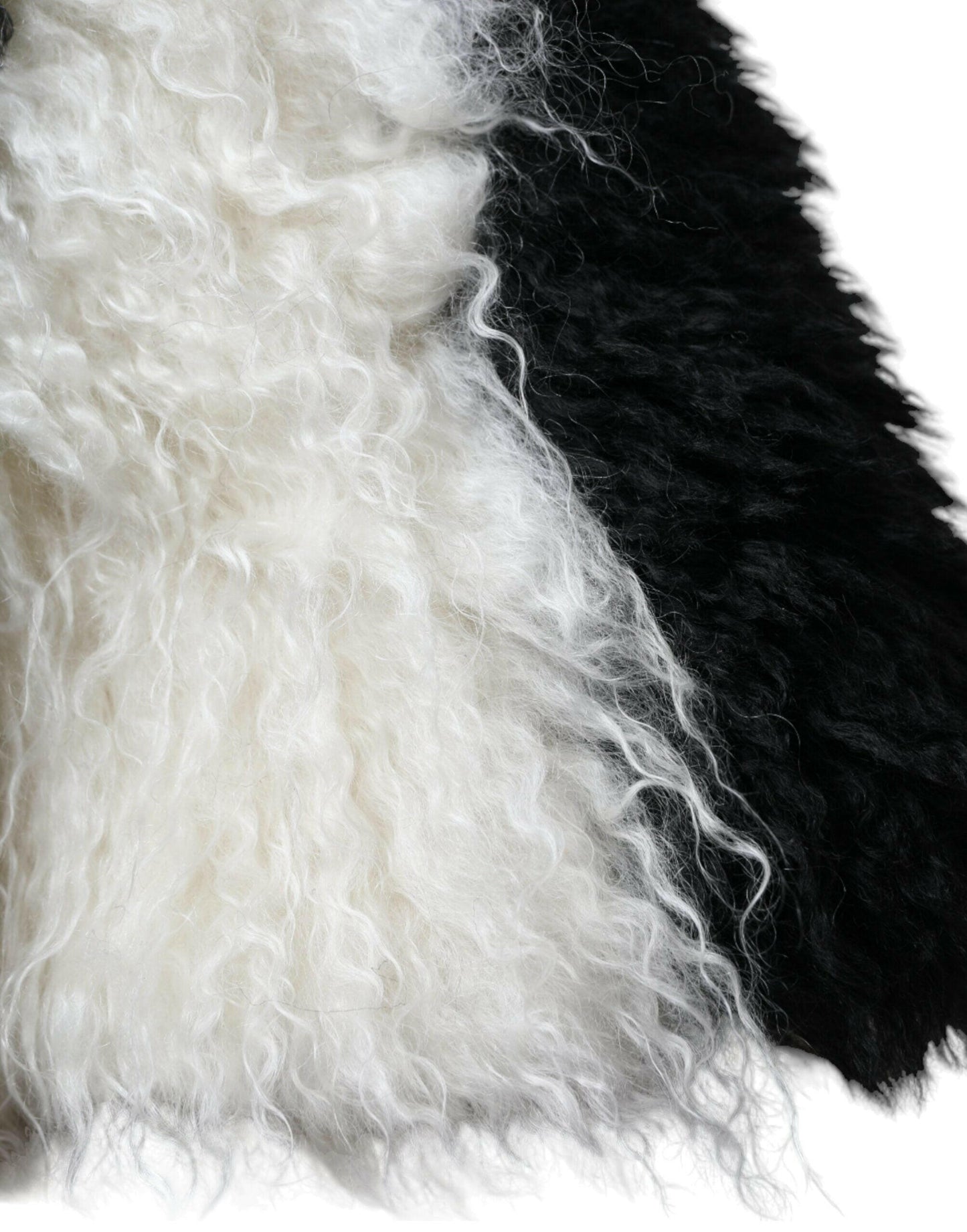 Dolce & Gabbana Black White Stripes Mohair Fur Bucket Hat