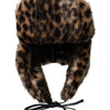 Dolce & Gabbana Multicolor Leopard Fur Trapper Women Hat