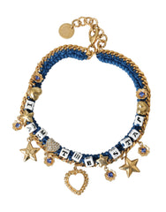 Gold Tone Brass Chain Iam The Star Bracelet