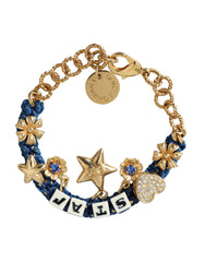 Gold Tone Brass Chain Star Fashion Bracelet