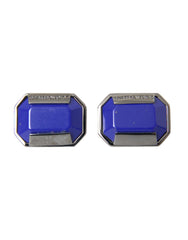 Silver Plated Brass Pin Crystal Cufflinks