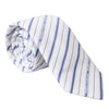 Dolce & Gabbana White Blue Stripes Silk Adjustable Tie