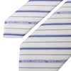 Dolce & Gabbana White Blue Stripes Silk Adjustable Tie