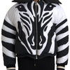 Dolce & Gabbana Black White Stripes Hooded Puffer Jacket