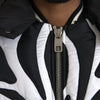 Dolce & Gabbana Black White Stripes Hooded Puffer Jacket