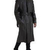 Bottega Veneta Black Matte Waterproof Leather Coat Jacket