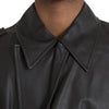 Bottega Veneta Black Matte Waterproof Leather Coat Jacket