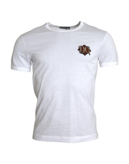 White Logo Embroidery Short Sleeve T-shirt