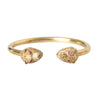 Nialaya Gold CZ Lion Bangle Bracelet Women