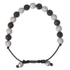 Nialaya CZ Crystal Ball Black White Beaded Bracelet