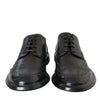 Dolce & Gabbana Black Leather Oxford Wingtip Formal Men Shoes