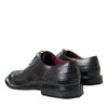 Dolce & Gabbana Black Leather Oxford Wingtip Formal Men Shoes