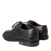 Dolce & Gabbana Black Leather Oxford Wingtip Formal Men Shoes