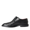 Dolce & Gabbana Black Leather Oxford Wingtip Formal Men Shoes