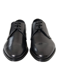 Black Leather Derby Formal Dress Men Shoes