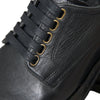 Dolce & Gabbana Black Horse Leather Derby Men Dress Shoes