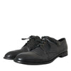 Dolce & Gabbana Black Leather Derby Formal Dress Men Shoes