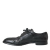 Dolce & Gabbana Black Leather Derby Formal Dress Men Shoes