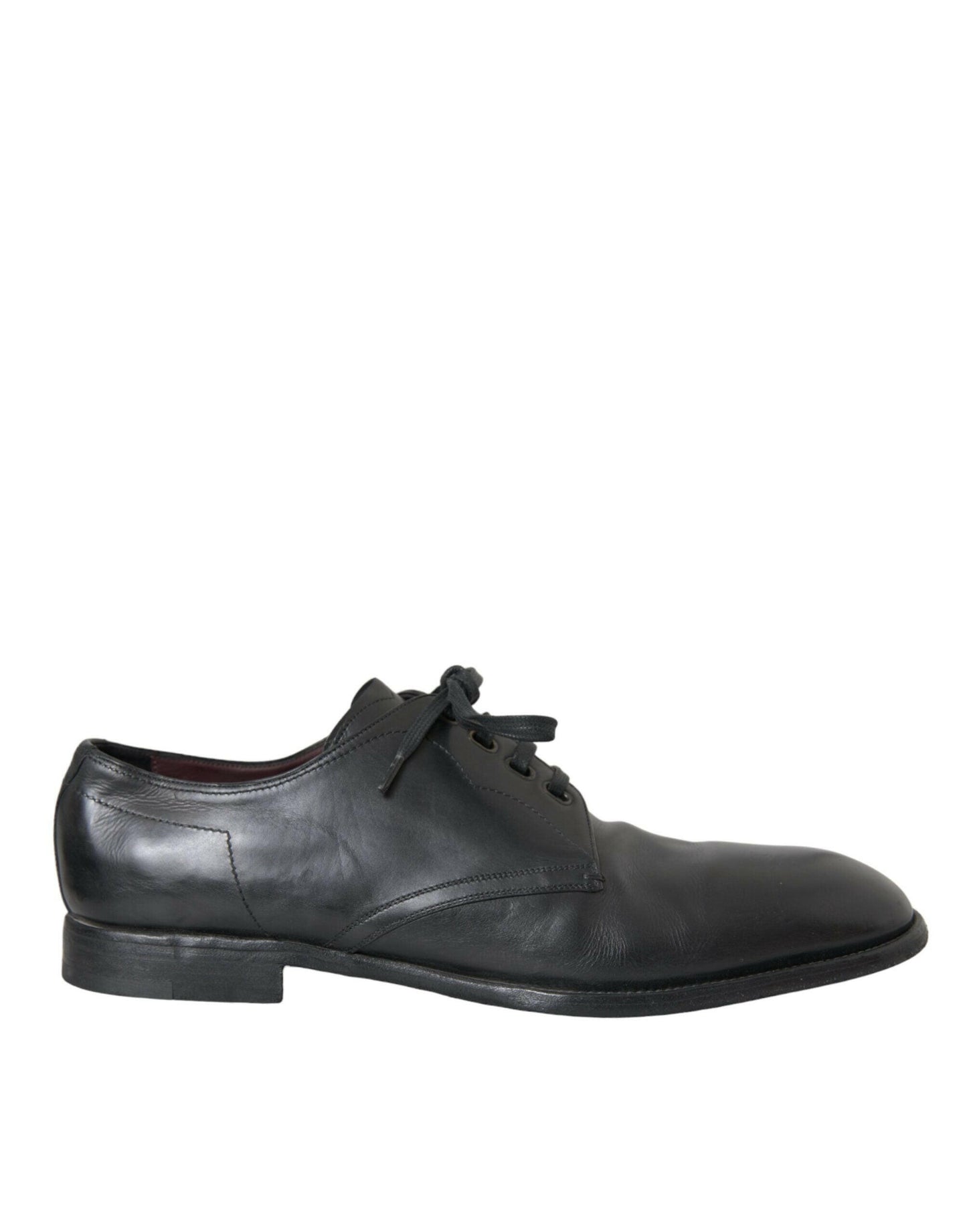 Dolce & Gabbana Black Leather Derby Formal Dress Men Shoes