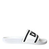 Dolce & Gabbana White Black Sandals Rubber Beachwear Shoes