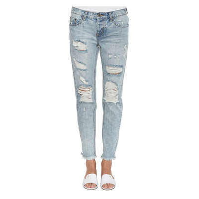 One Teaspoon Light Blue Cotton Women Jean