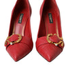 Dolce & Gabbana Red Devotion Leather Heels Pumps Shoes