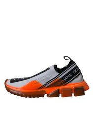 Dolce & Gabbana Black White Orange Slip On Sorrento Sneakers Shoes