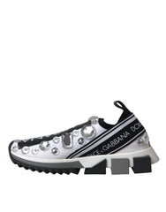 Dolce & Gabbana White Sorrento Crystals Sneakers Shoes