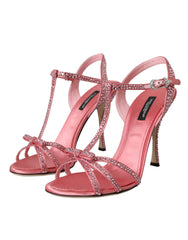 Pink Strass Ankle Strap Heels Sandals Shoes